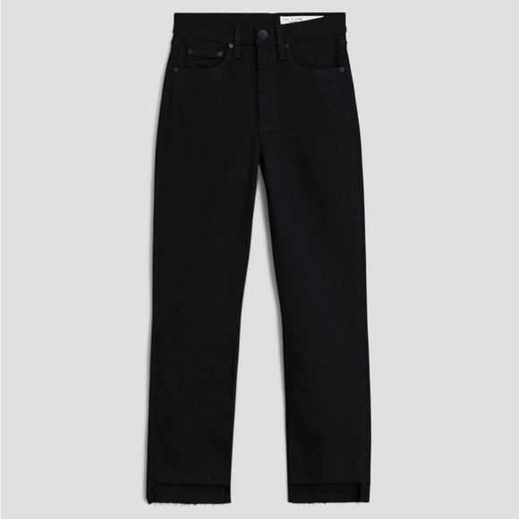 Rag & Bone Wren High-Rise Slim Stretch Jean Straight - Black - Picture 2 of 6